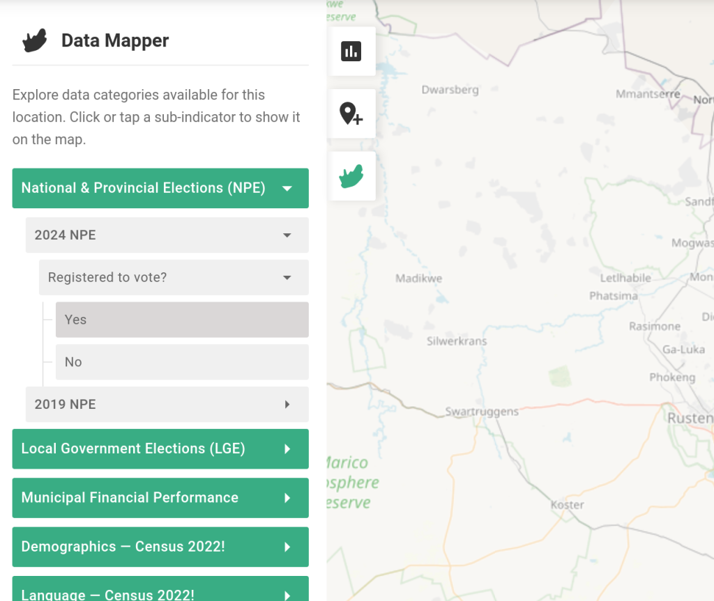 Navigating the elections data dashboard